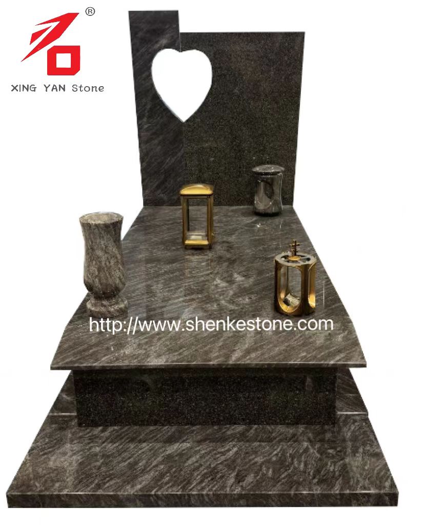 Pohrebná pamiatka Blue Orion Granite (s vázou)