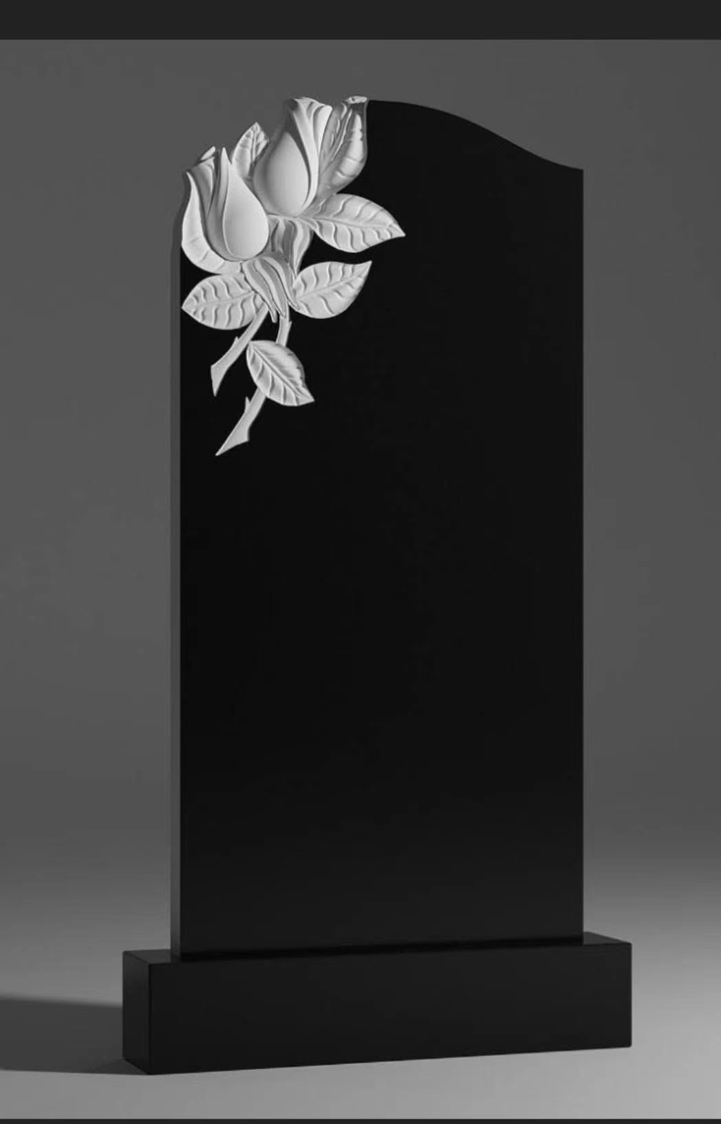 Číňan Xingyan Ruský štýl Rose Relief Black Granite Tombstone