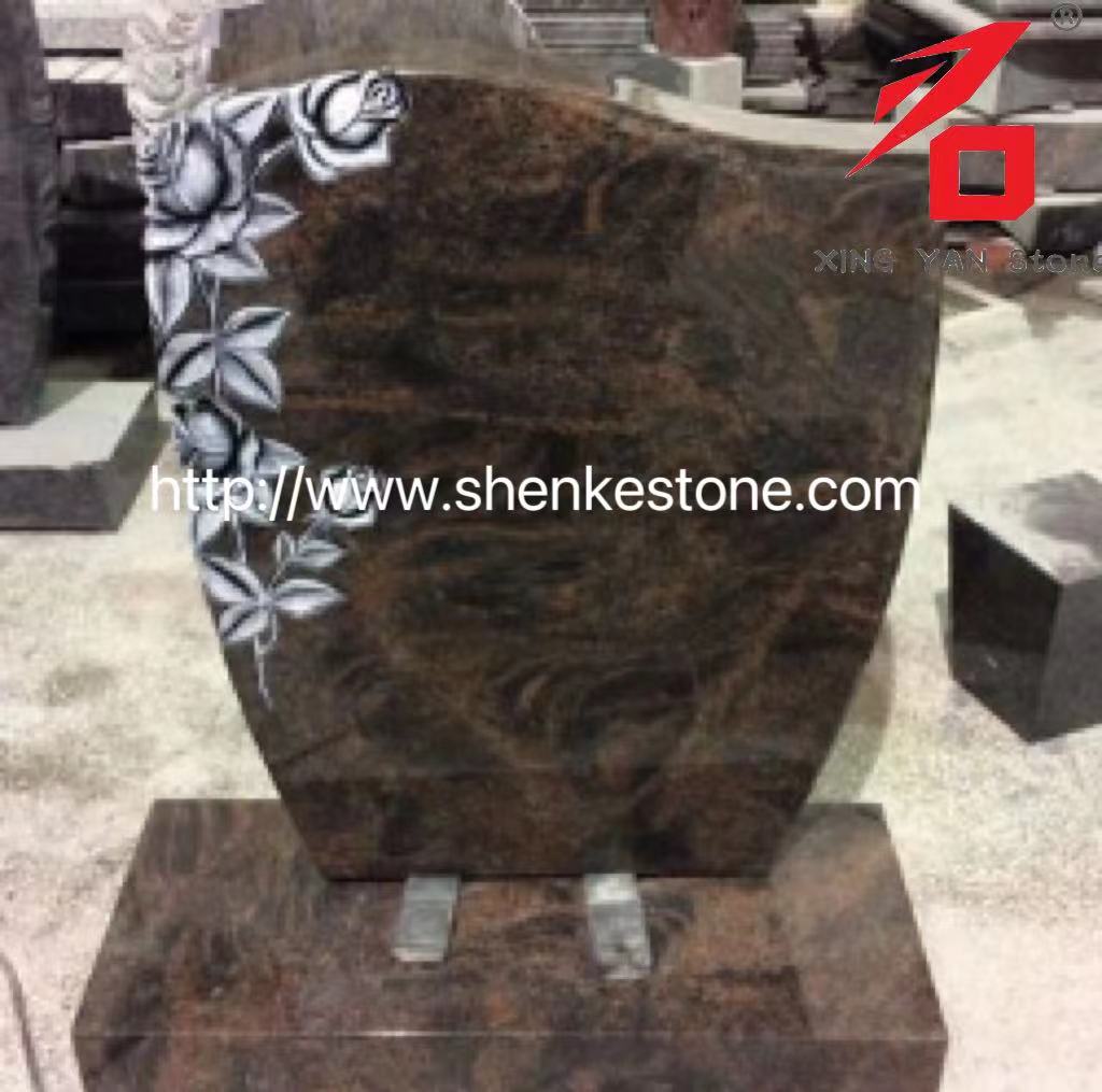 Red Aurora Granite Monument a vyrezávaná ruža