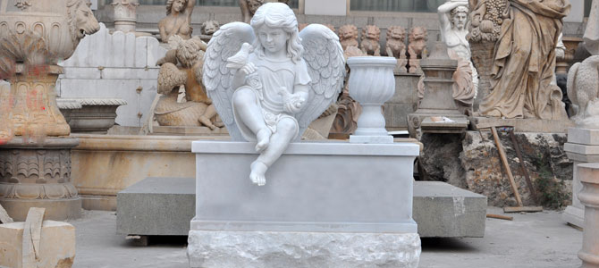 Xingyan Winged Angel Garden dekoratívna kamenná socha